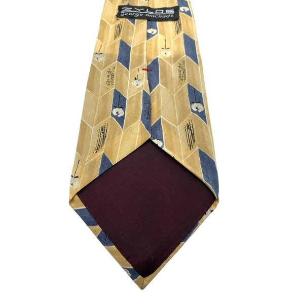 Zylos George Machado MCM Retro Italy Italian Silk Tie Neck Luxury Vintage Mens - Picture 4 of 6